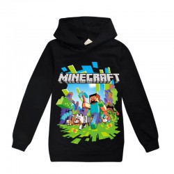 CHŁOPIĘCA BLUZA MINECRAFT Z KAPTUREM CZARNA