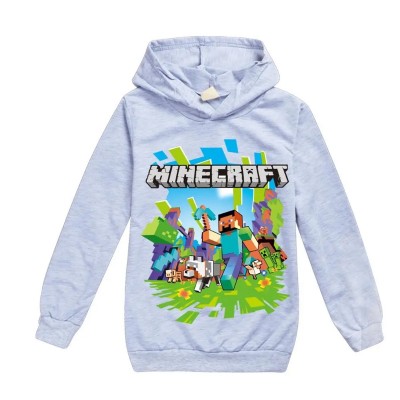 BLUZA GRA MINECRAFT Z KAPTUREM SZARA