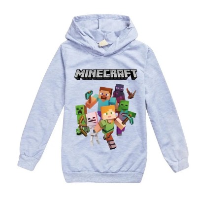 BLUZA GRA MINECRAFT Z KAPTUREM SZARA 2