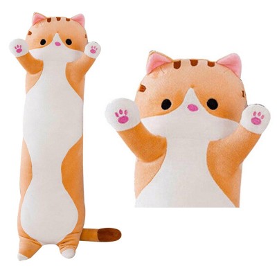 MASKOTKA PLUSZAK PODUSZKA RUDY DŁUGI KOT 70 CM