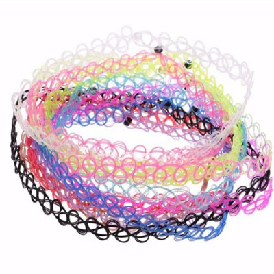 NASZYJNIKI KOLOROWE TATUAŻ RAINBOW CHOKER 12
