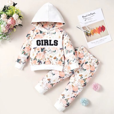 KOMPLET DZIEWCZĘCY BLUZA SPODNIE KWIATY