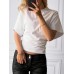 BIAŁA DAMSKA BLUZKA Z KRÓTKIM RĘKAWEM BASIC SHEIN